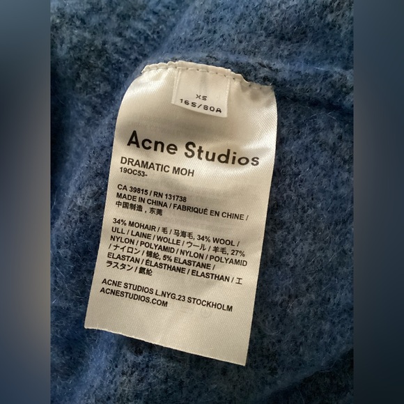 Acne Dramatic Moh Dark Cornflower Blue Sweater - Picture 4 of 4